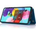 thumbnail image 6 of Phone Case for Samsung Galaxy A51 4G with Tempered Glass Screen Protector Card Holder Wallet Cover Stand Flip Leather Cell Accessories Glaxay A 51 Gaxaly M40S 51A A515F S51 Cases Women Men Blue, 6 of 7