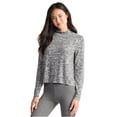 thumbnail image 2 of Aeropostale Womens Marled LS Pajama Sleep T-shirt, Gris, XS, 2 of 2