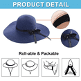 thumbnail image 3 of Women's straw hat, 56-58 cm, Navy blue, 3 of 5
