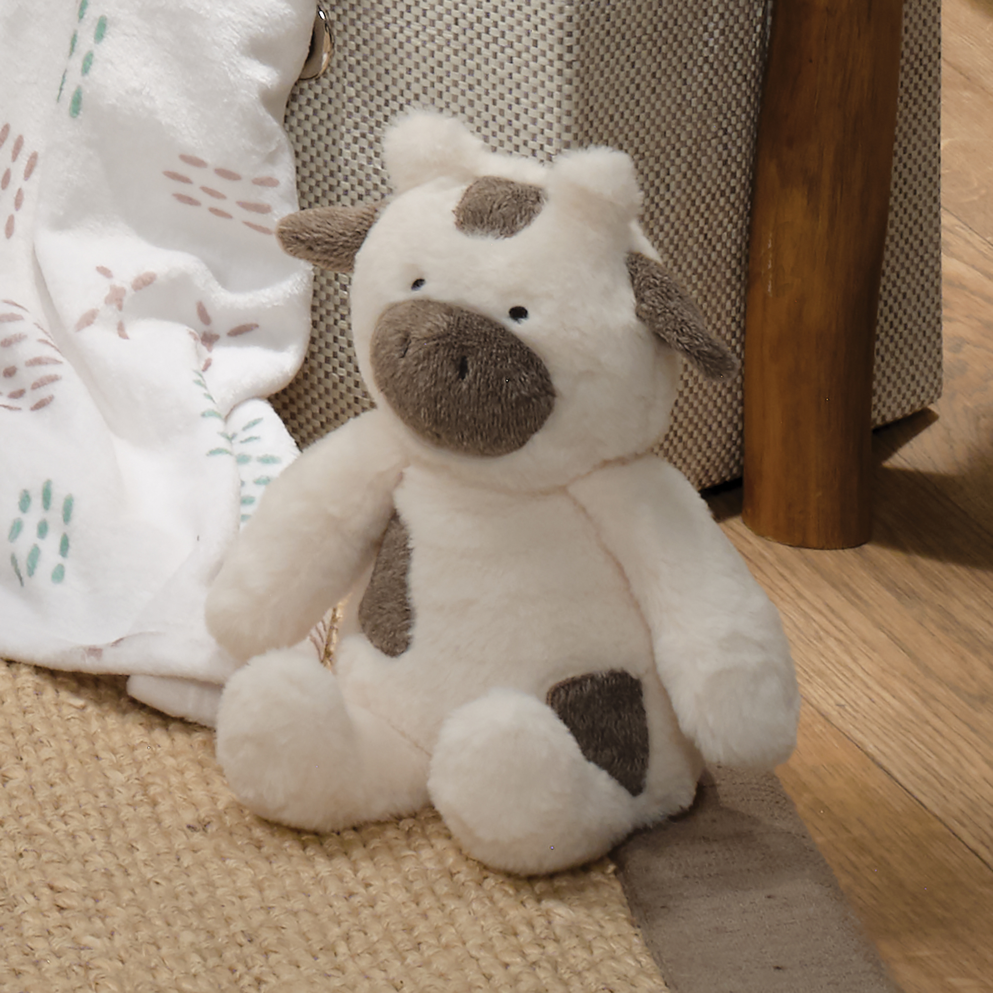 Bedtime Originals Farmyard Friends Plush Cow Stuffed Animal Toy - Milkshake