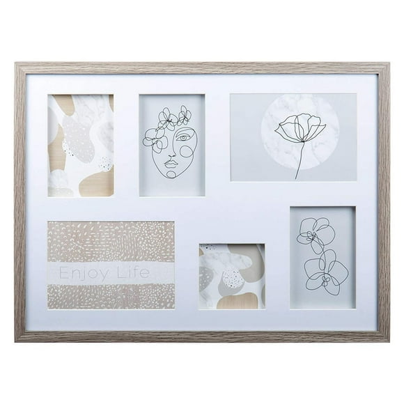 Truu Design Decorative Wooden Rectangular Wall Collage Picture Frame, 19 x 14.5 inches, Beige