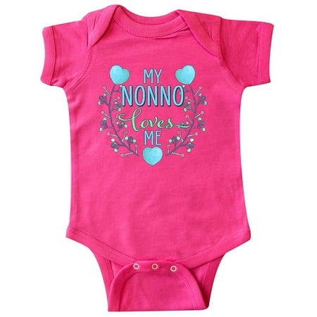 

Inktastic My Nonno Loves Me with Flowers and Hearts Gift Baby Boy or Baby Girl Bodysuit