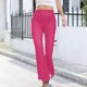 thumbnail image 4 of Pantalones acampanados elásticos de color sólido transparente de malla sexy para mujer Pompotops ulkah939557, 4 of 5
