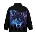 thumbnail image 5 of Uorisanigo Girls Half Zip Sweatshirt Fashion Purple Galaxy Wolf Long Sleeve Pullover Crop Tops Fall Spring Outfits Clothes Quarter-Zip Pullover Jacket for Sports and Daily Wear Size 11-12, 5 of 7