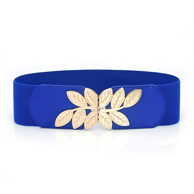 GZWYHT Ceintures pour Femmes, Ceintures Western Mode pour Femmes Ceinture Grand Sauvage Élastique Extensible Ceinture de Robe Bande à Boucle Ceinture en Cuir, Ceinture de Travail, Ceinture pour Femmes Bleu