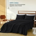 Picture of Sathi Linen 600 Thread Count  100% Cotton 4-Pcs (1-Flat Sheet +1- Fitted Sheet + 2-Pillow Cover ) Sheet set Color Black Solid Size Full Size Deep 15 Inch  Pattern Solid 