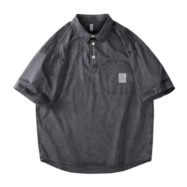 SOMOWI Mens Tshirts Everyday Wear Sports Leisure Embroidered Short Sleeve Spring Summer Grey Graphic Fall Tees M