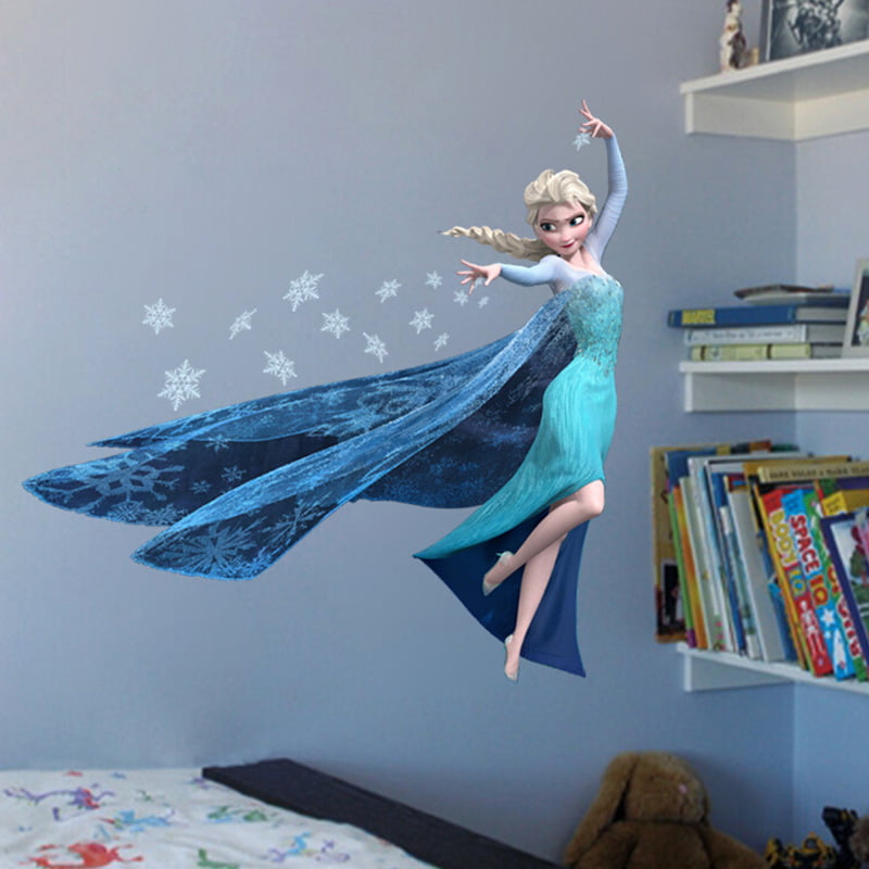 NURSERY ELSA-ANNA Inspired,snowflakes with Personalised Name wall sticker,KIDS 