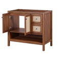 thumbnail image 2 of JONATHAN Y Jasper 36 in. W x 18 in. D x 33 in. H, Rattan 2-Shelf, Bath Vanity Cabinet ONLY, Walnut, VAN1025B, 2 of 9