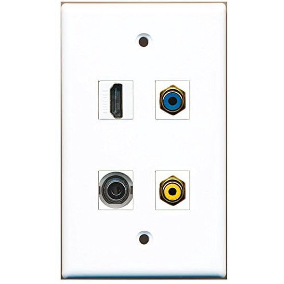 RiteAV - 1 Port HDMI 1 Port RCA Yellow 1 Port RCA Blue 1 Port 3.5mm Wall Plate