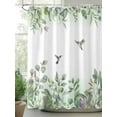 thumbnail image 2 of Watercolor Hummingbird Leaf Shower Curtain, Green White Bathroom Decor Curtains Set with Hooks, Waterproof Fabric Home Accessories， Stall 36 X 78 Inch, 2 of 6