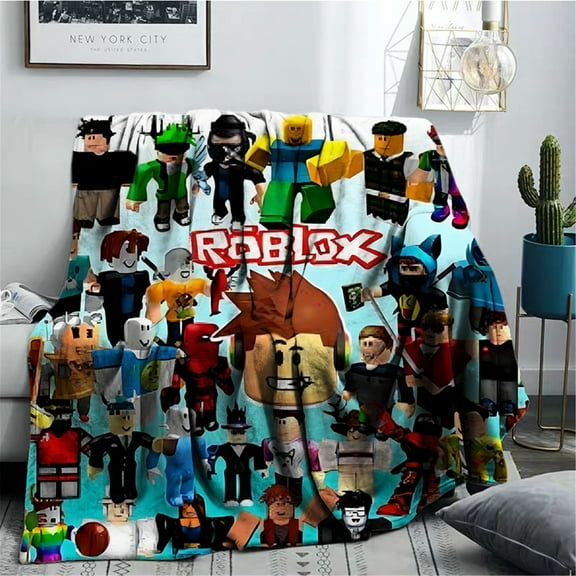 3D Printed Game Roblox Blanket Flannel Throw Blankets Soft Cozy Throw for Bedroom Home Decor Gifts 50x60 Inches