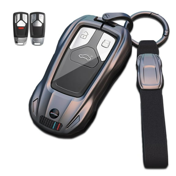 Key Cover Case, Sports Style Zinc Alloy Key Fob Case Shell Compatible for Audi A4 Q7 Q5 TT A3 A6 SQ5 R8 S5