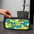 thumbnail image 6 of Tropical Leafs, Carrying Case For Nintendo Switch & OLED Version, Eva Lightweight Shockproof Protective Pouch Case for Game Console & Accessories with 10 Game Card Slot & Wristband, Black, 6 of 6