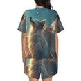 thumbnail image 3 of Picia Starry Sky Cloud Wolf Pajamas Sets for Women Soft Short-Sleeved Pjs with Lounge Shorts Two Piece Sleepwear-3X-Large, 3 of 9