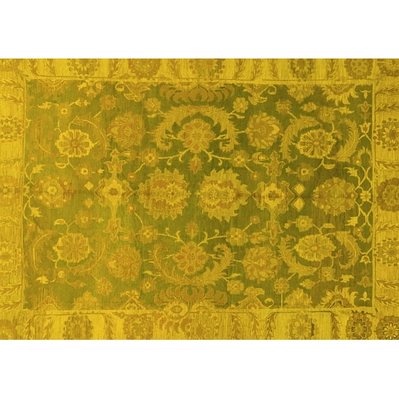 Ahgly Company Indoor Rectangle Abstract Yellow Modern Area Rugs, 8' x 10'