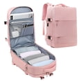 thumbnail image 1 of TFixol Sac à Dos de Voyage Imperméable à Grande Capacité avec Port USB, Compartiment Séparé pour Chaussures et Conception Multifonctionnelle pour Affaires, Sports et Activités de Plein Air - Rose, 1 of 6