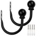 thumbnail image 3 of Xiyztok Elegant Metal Curtain Holdbacks U Shaped Black 2 Count, 3 of 4