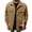 Khaki, variant on Riecok Cargo Jacket Men Long Sleeve Button down Coats Lapel Collar Jackets Casual Fall Outerwear with Pocket M