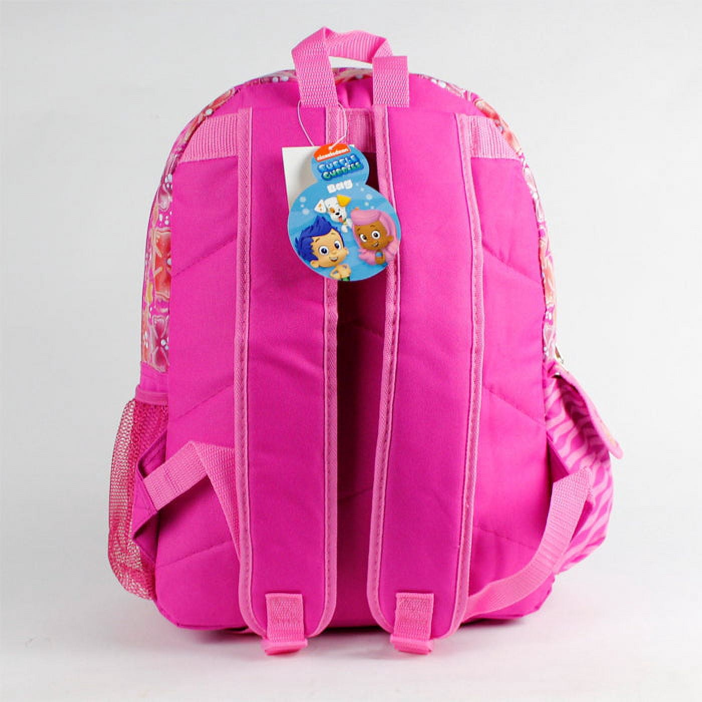 full size pink molly, oona, and deema bubble guppies backpack