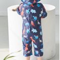 thumbnail image 4 of Mercatoo Baby Boy Girl One 𝐏iece Swimsuit Dinosaur Print Long Sleeve Quick Drying Bathing Suit Zip Up Rash Guard Swimwear, 4 of 4
