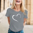 thumbnail image 2 of Valentine Shirts for Women Love Heart Graphic Tops Summer Cute Casual Short Sleeve Crew Neck Trendy Outfits, 2 of 4
