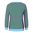 thumbnail image 4 of DDAPJ pyju Womens Long Sleeve Striped Shirts Trendy Casual Fall T-Shirts Lightweight Crewneck Sweatshirt Ofertas Prime Light Blue S, 4 of 6