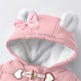 thumbnail image 5 of Baby Toddler Girls Boys Winter Hooded Romper Snowsuit Booties Cotton Jumpsuit Outfits Pink A 9-12 Months, 5 of 6