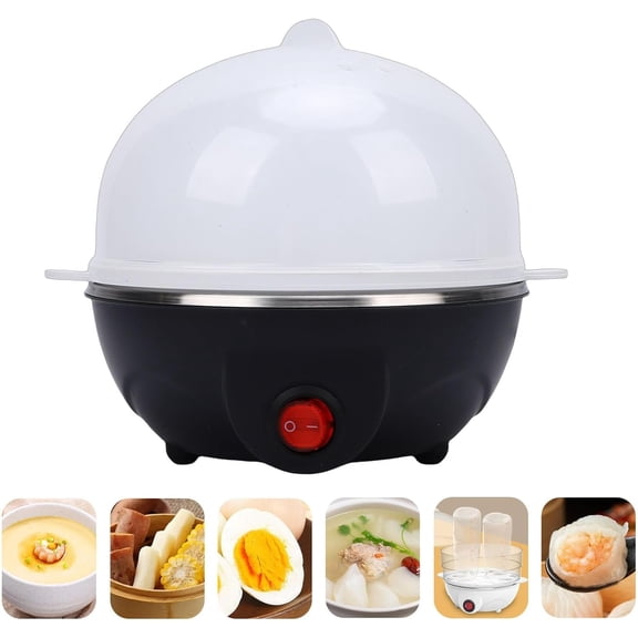 Rapid Egg Cooker, 350W 7 Capacity Boiled Eggs Maker with Stainless Steel Plate, Smart Egg Cooker for Home Dorm Office (US Plug 110V)