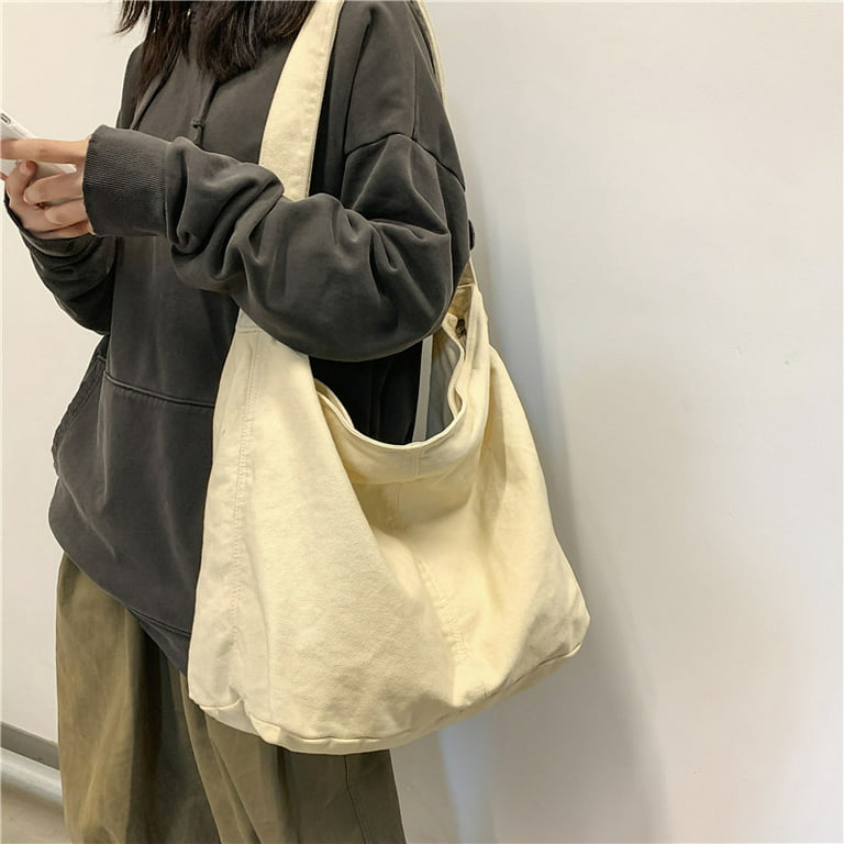XDOVET Cloth BagsWomen'S Shoulder Bag Large Canvas Crossbody Bags for Girls Fashion Korean Female Students School Bag HandbagsCotton Cloth, Green