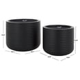 thumbnail image 4 of Safavieh Nardo Cement Modern Solid Round Black Plant Pot 2 Count, 4 of 7