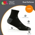 thumbnail image 4 of Fruit of the Loom Men's Dual Defense Ankle Socks, Size XL, Black (6-Pack), 4 of 6