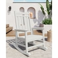 thumbnail image 3 of HDPE Poly Lumber Rocking Chair Outdoor Set with Side Table, High Back Patio Porch Rocker for Adults, All Weather Resistant 350 lbs Capacity for Garden Lawn Pool Firepit, Embossed Wood Grain Navy Blue, 3 of 8