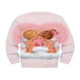 thumbnail image 3 of PENGXIANG Femmes Saint-Valentin Pull-Over Sweat-Shirts Coeur Lettre Imprimé Manches Longues Col Rond Tops Blanc Rose Coeur L, 3 of 4