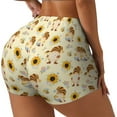 thumbnail image 2 of Wukai Watercolor Bee Honey Honeycomb Bee Print Pack Biker Shorts for Women Yoga Workout Gym Running Scrunch Active Shorts-X-Large, 2 of 8