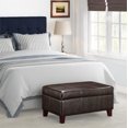 thumbnail image 2 of Dorel Living rectangulaire rembourré Pouf de rangement, Espresso, 2 of 9