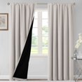 thumbnail image 1 of Cortinas 100 % opacas para dormitorio, cortinas y cortinas con aislamiento térmico, cortinas opacas de 84 pulgadas de largo, cortinas con bolsillo para barra para sala de estar con forro negro, juego de 2 paneles, piedra pómez de salvia clara, 52 pulgadas de ancho x 84 pulgadas de largo, 1 of 5