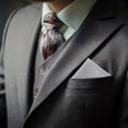 thumbnail image 4 of OULII 1 Set Tie Straps Cufflink Set Grey Metal Elegant Accessories, 4 of 8