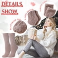 thumbnail image 5 of Womens Fuzzy Socks Soft Warm Fluffy Socks Winter Sleep Thermal Plush Casual Cozy Home Socks, 5 Pairs, 5 of 6