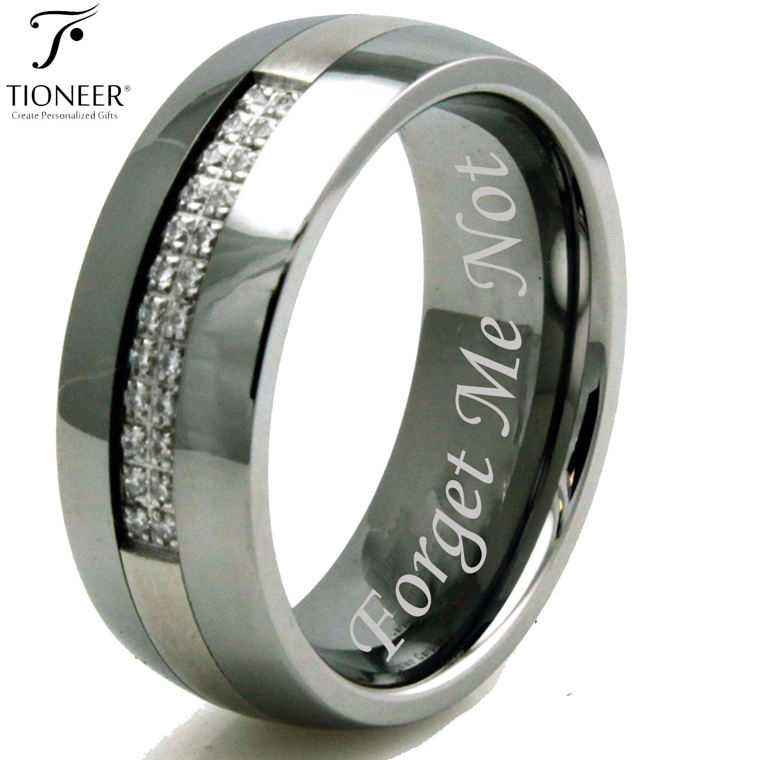 Tungsten Carbide & Infused Stainless Steel w/ 24 Cubic Zirconia Men