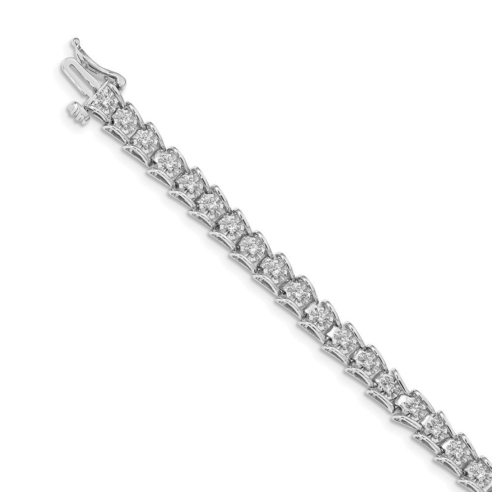14K White Gold bracelet Lab Grown Diamond SI1 SI2, G H I, Fancy