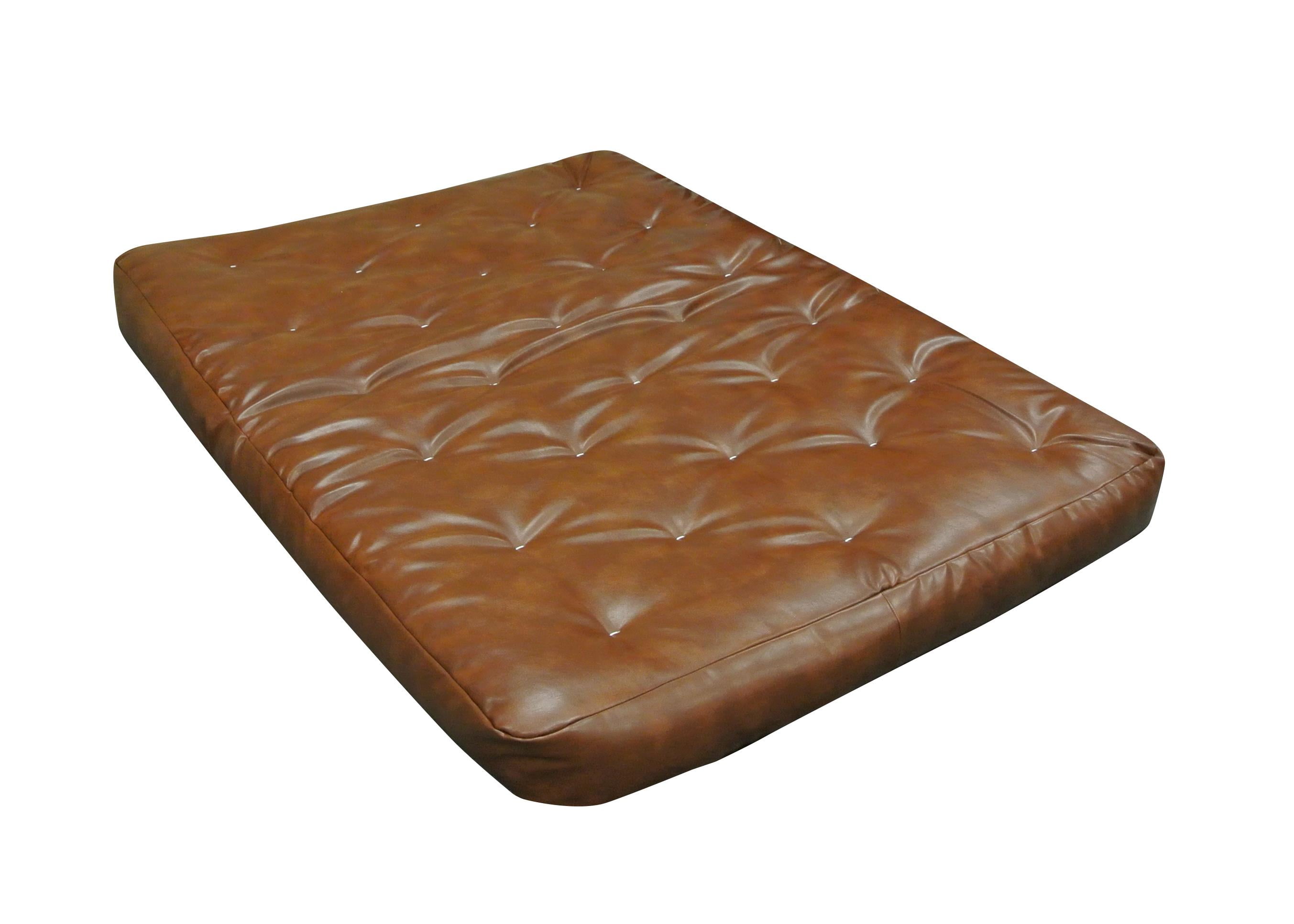 8" Wool Wrap 613 Full Saddle Leather Futon MattressColorSaddle