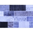 thumbnail image 1 of Ahgly Company Machine Washable Indoor Rectangle Patchwork Blue Transitional Area Rugs, 2' x 5', 1 of 4