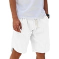 thumbnail image 3 of Favoffer Men's Five Quarter Shorts Solid Color Drawstring Elastic Waist Loose Casual Mid Thigh Short Pants Summer Daily Outdoor Workout Bottom, 3 of 8
