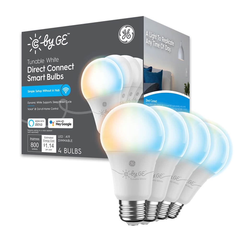 Cync by GE 93128975 Tunable White Direct Connect Smart Bulbs (4 LED A19