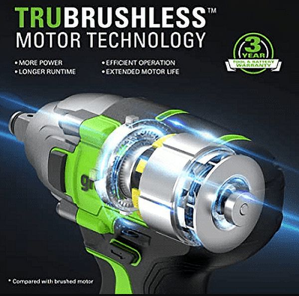 Greenworks 24V 1/2" Cordless Battery Impact Wrench w/ Battery & Charger