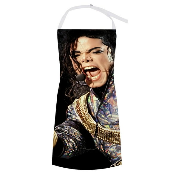 MICHAEL JACKSON delantal temático para cocinar, esencial para el hogar, delantal de barbacoa/bufanda de cocina con bolsillos para hombres y mujeres, regalo para el hogar