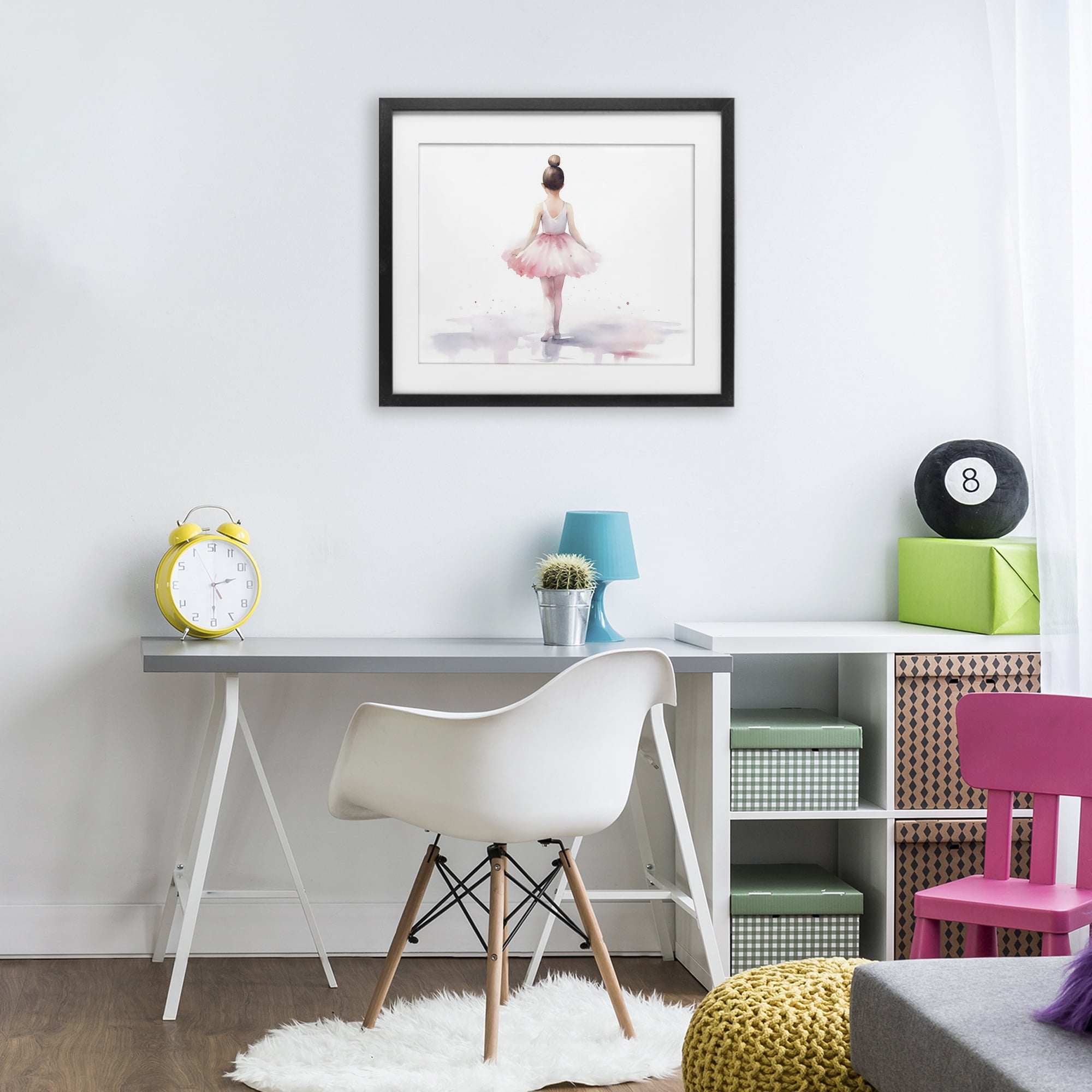 Stupell Industries Ballerina Facing Away Black Framed Print Under Glass, design by Creative Studio