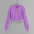 thumbnail image 2 of Charmgo Womens Zip Up Hoodies, Women Hooded Sweatshirt Tops Zipper Coat with Pocket Long Sleeve Cropped Jacket Women Crop Jackets for Women Purple XXXL, 2 of 4