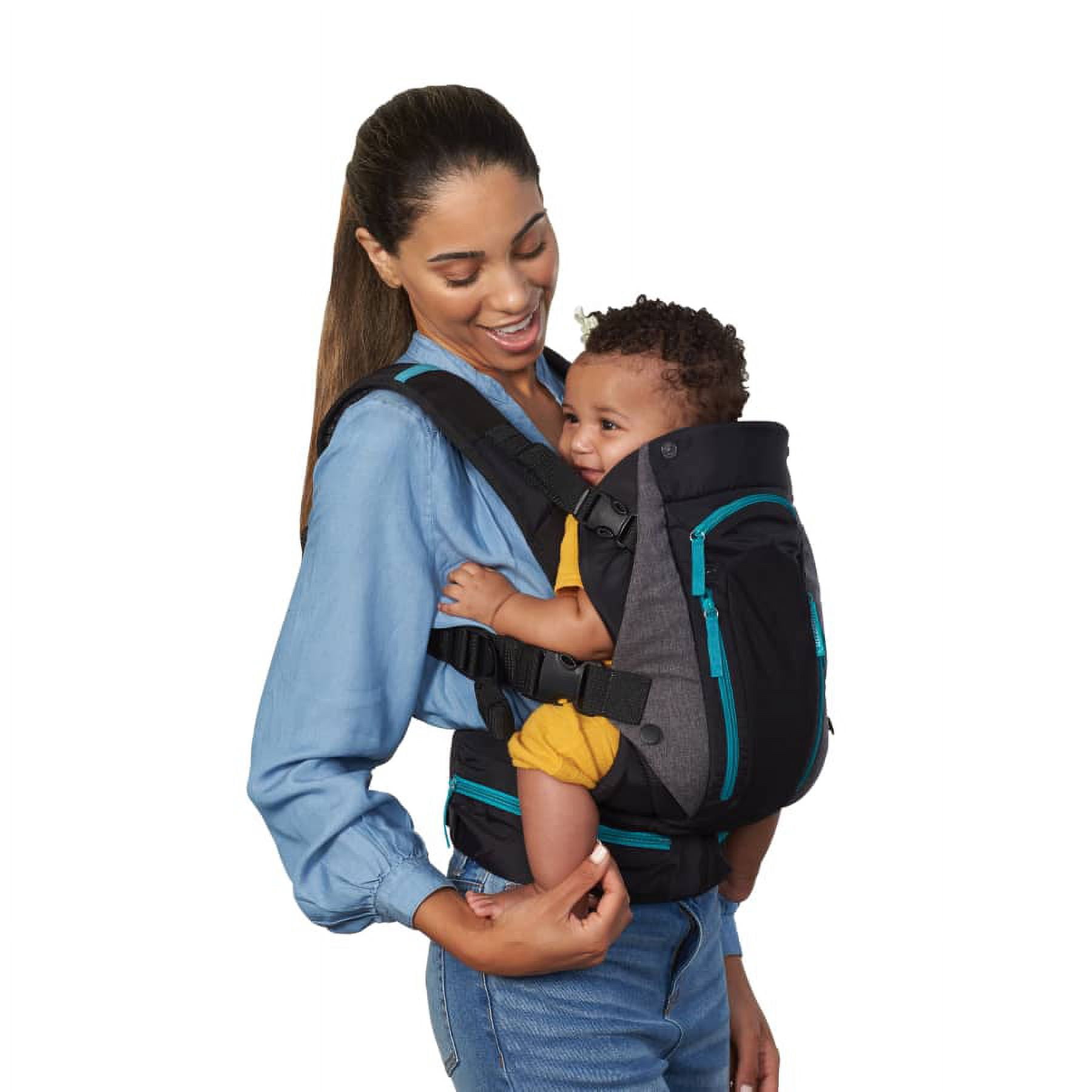 Infantino Swift Classic Multi-Pocket Convertible Baby Carrier, Inward & Outward Facing, Black